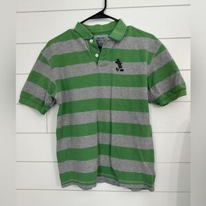 Disneyland Resort Walt Disney World Vintage Striped Polo Mens Size Small Green